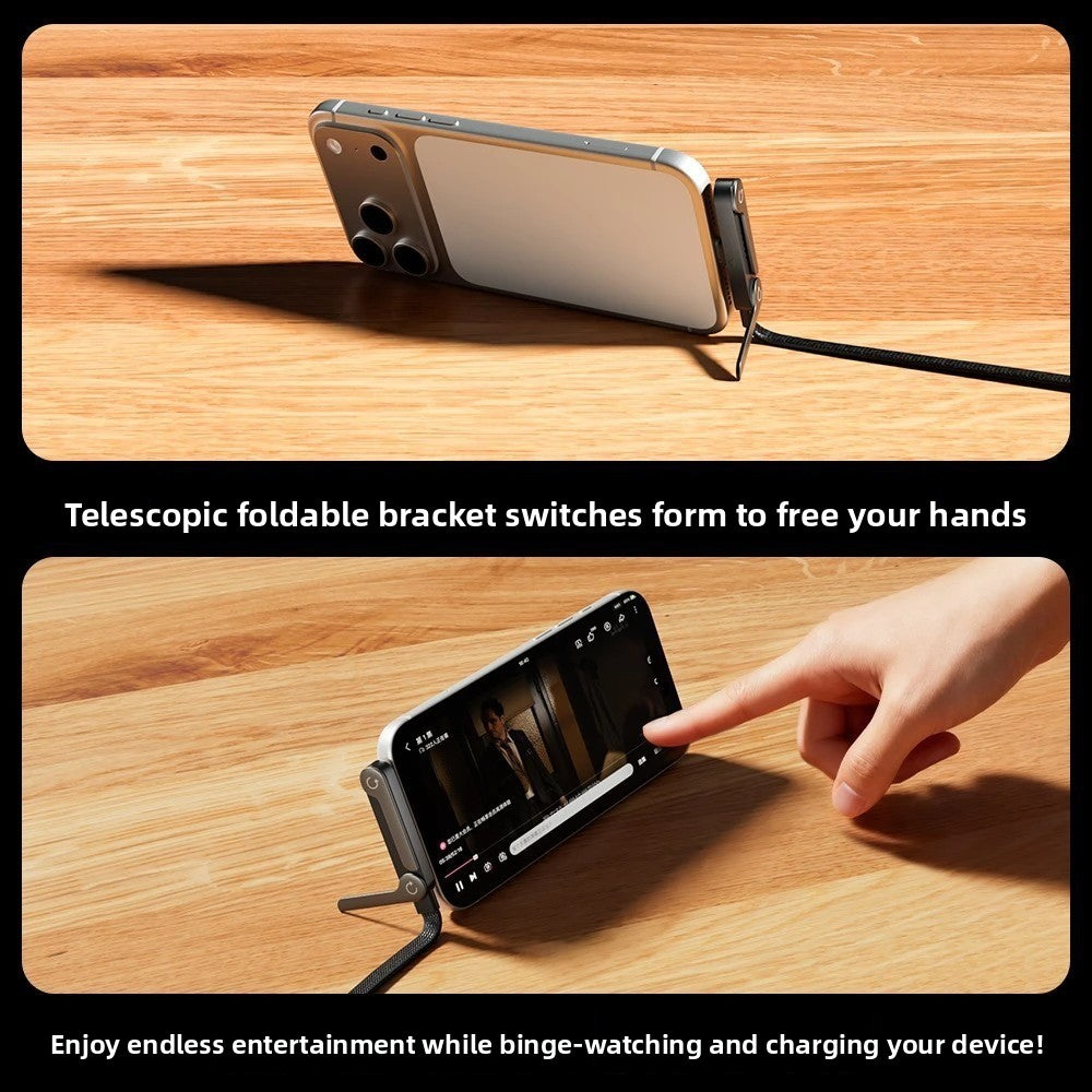 240W Fast Charging Cable with Built-In Phone Stand