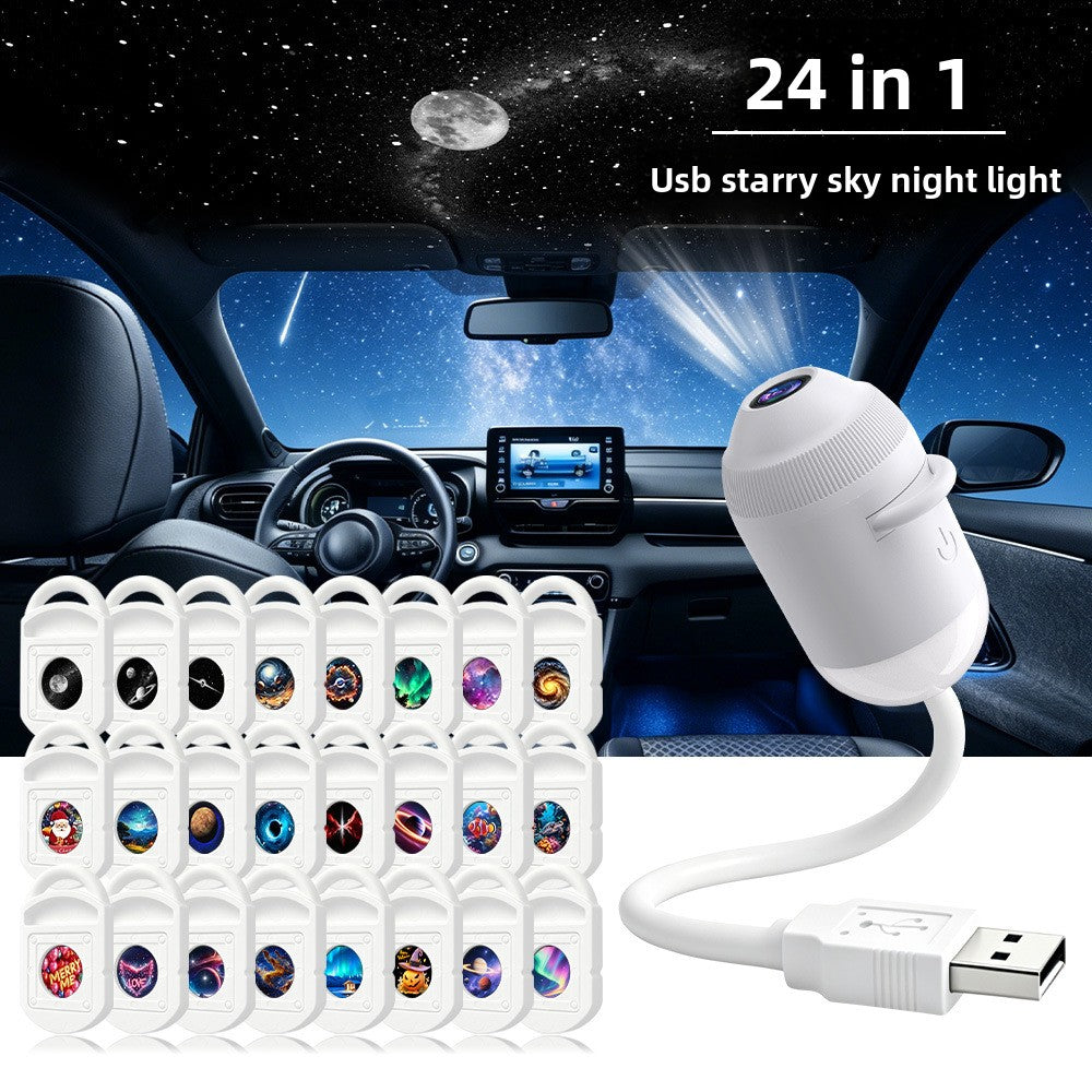 GalaxyGlow USB Starry Sky Projector | Ambient Room & Car Night Light