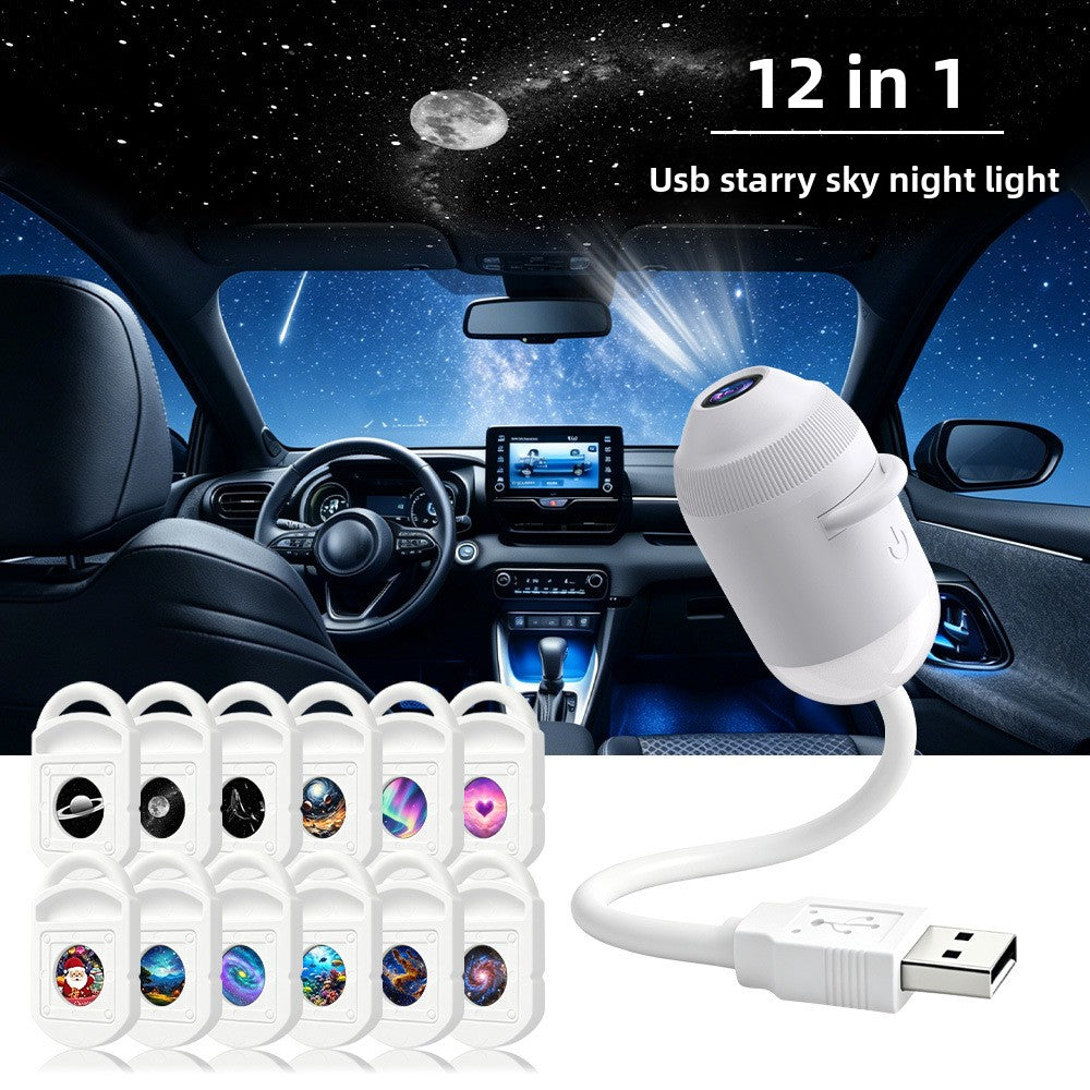 GalaxyGlow USB Starry Sky Projector | Ambient Room & Car Night Light